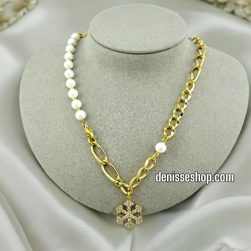 14K SNOWFLAKE NECKLACE SET  18'' C52