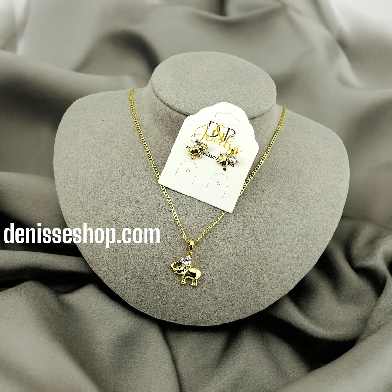 14K ELEPHANT NECKLACE SET C45