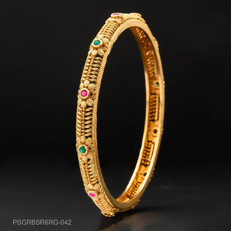 Designer Bangle Bracelets-STONE GHERU SRESHTA BANGLE PSGRBSR6RG-042