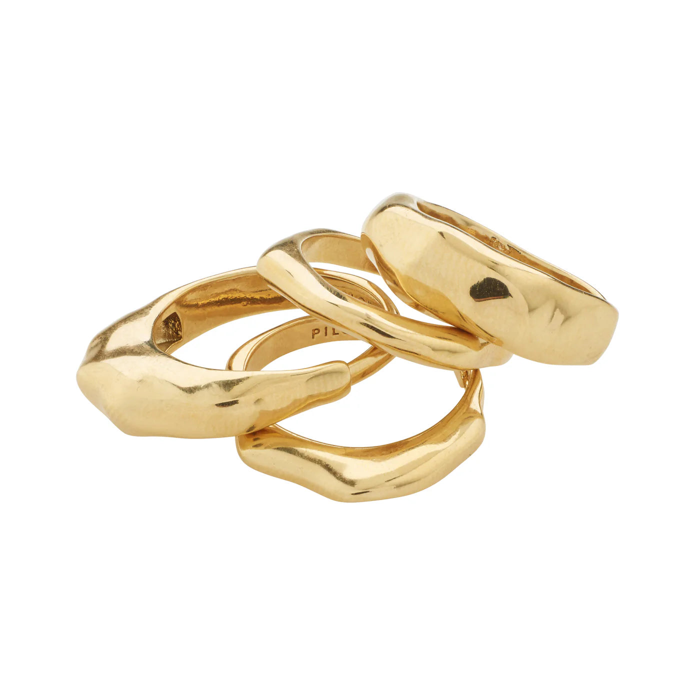 Handcrafted Gold Rings-Asher Gold Plated Ring Set