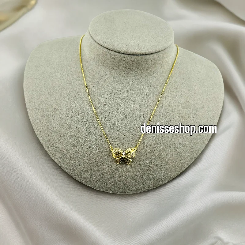 14K BOW NECKLACE 18'' C31