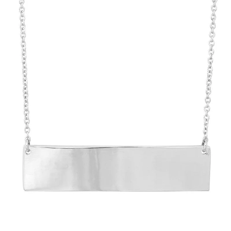 Sterling Silver Large Flat Bar Necklace