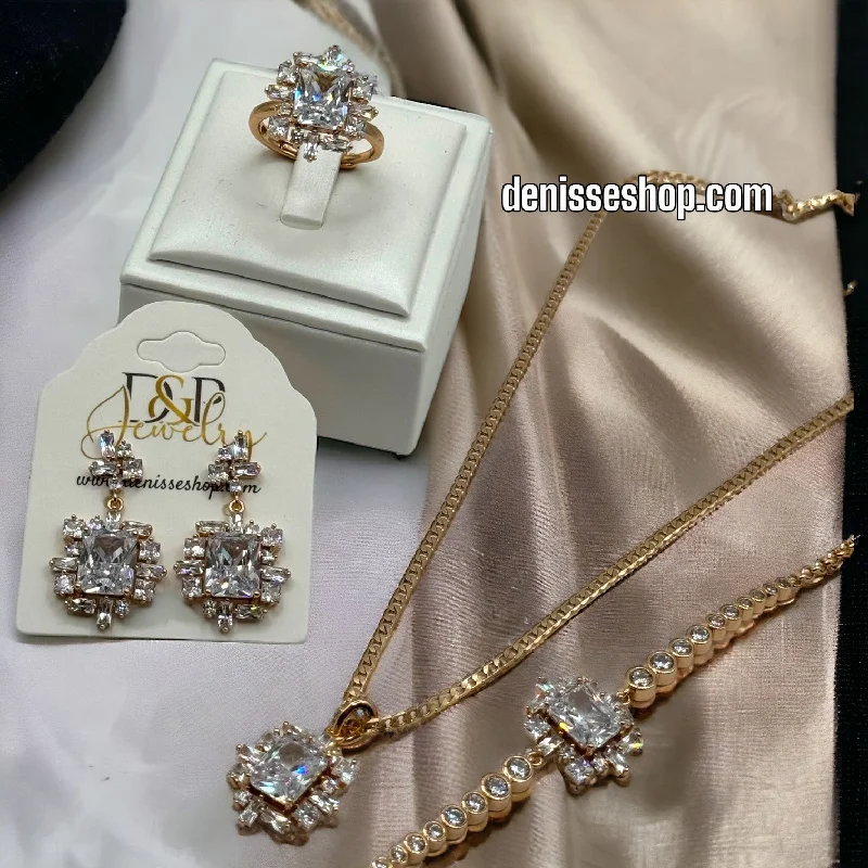 18K ELEGANT WHITE NECKLACE SET C1173