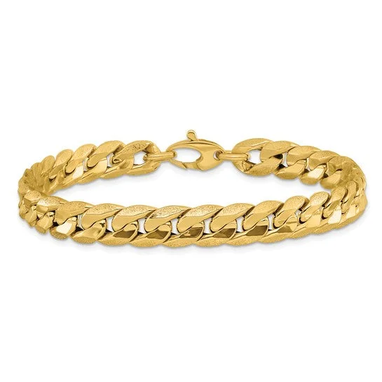 Elegant Birthstone Bracelets-14K Gold Men's Cuban Link Bracelet