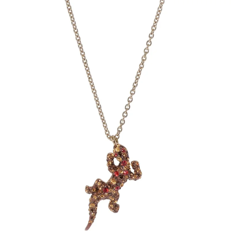 Swarovski Women's Necklace - Lizard Rose Gold Plated Rainbow Crystal Pendant | 5546230