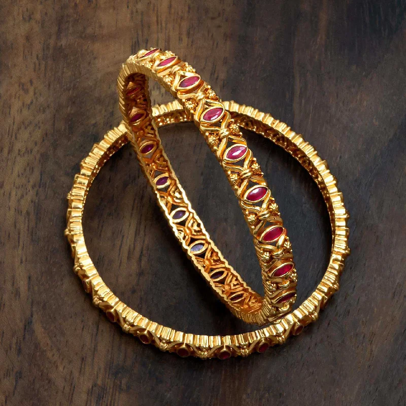 Trendy Stackable Bangles-Gold Bangle PSGRBSR3R-26-063