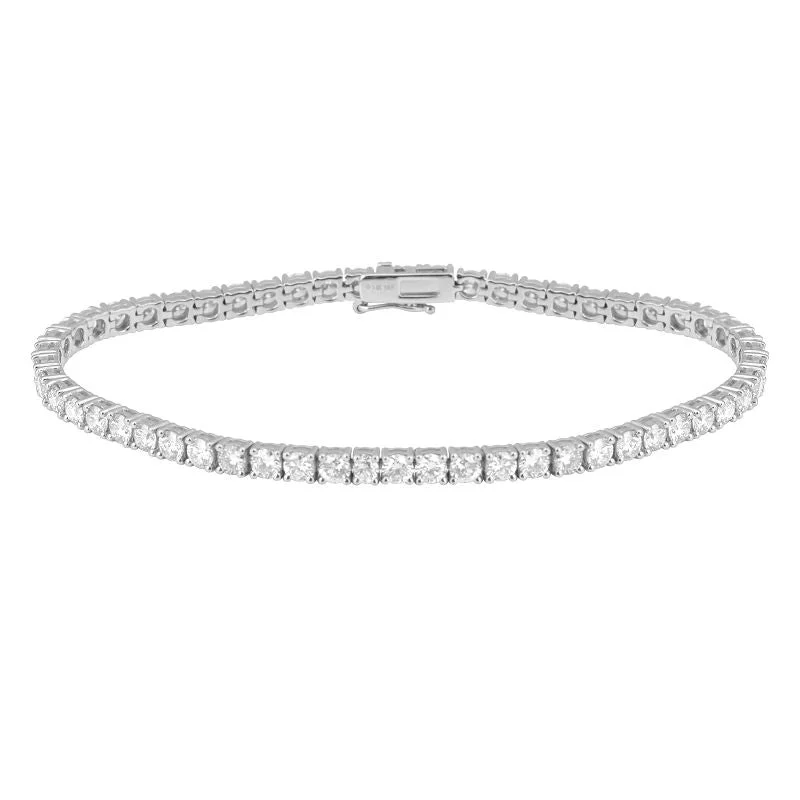 Elegant Gold Chain Bracelets-3.68tw Natural Diamond Tennis Bracelet