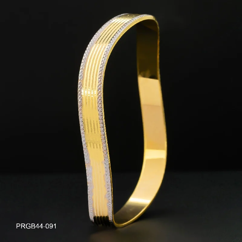 Modern Gold Wedding Bangles-RHODIUM BANGLE PRGB44-091