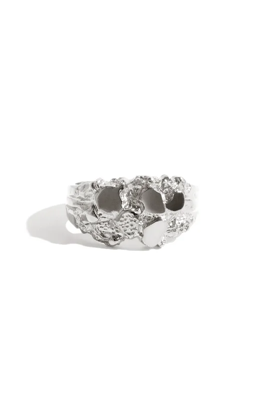 Colored Diamond Rings-Nugget Ring in Silver