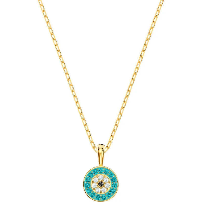 Swarovski Women's Necklace - Luckily Gold Tone Round Pendant | 5468916