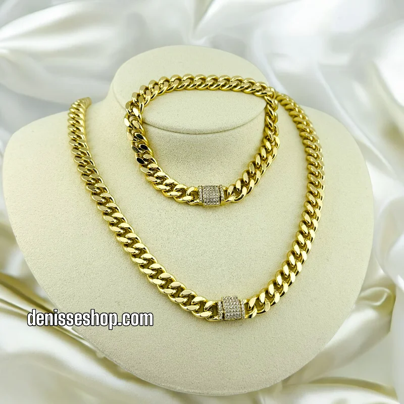 14K MONACO NECKLACE AND BRACELET N15