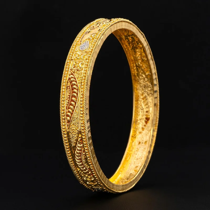 Handcrafted Bangle Sets-ENAMEL BANGLE(Golden&stone in 3 tone) PEGB102-062