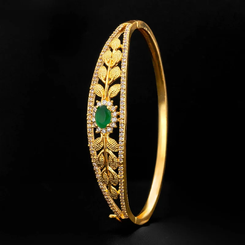 Gold Bangles with Colored Stones-STONE BRACELET BANGLE PSBRB11WG-052