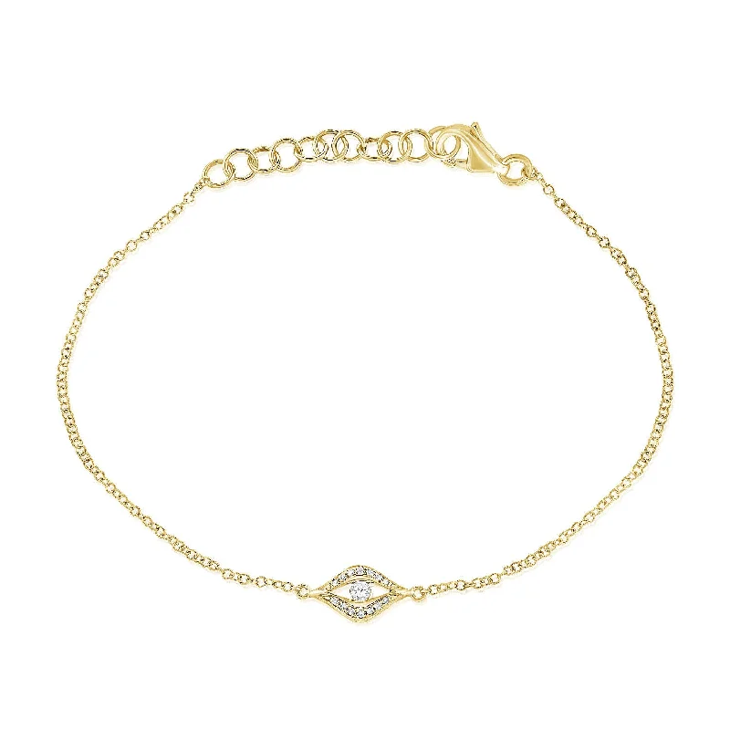 Simple Diamond Link Bracelets-14K Evil Eye & Hamsa Chain Bracelet