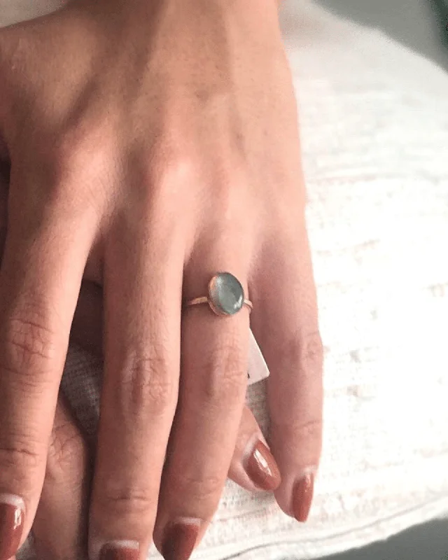 Large Wedding Rings-Labradorite Oval Ring