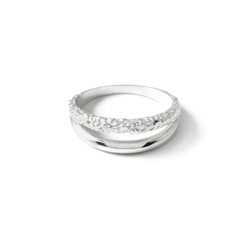 Bold Statement Wedding Rings-Dopio Silver Ring