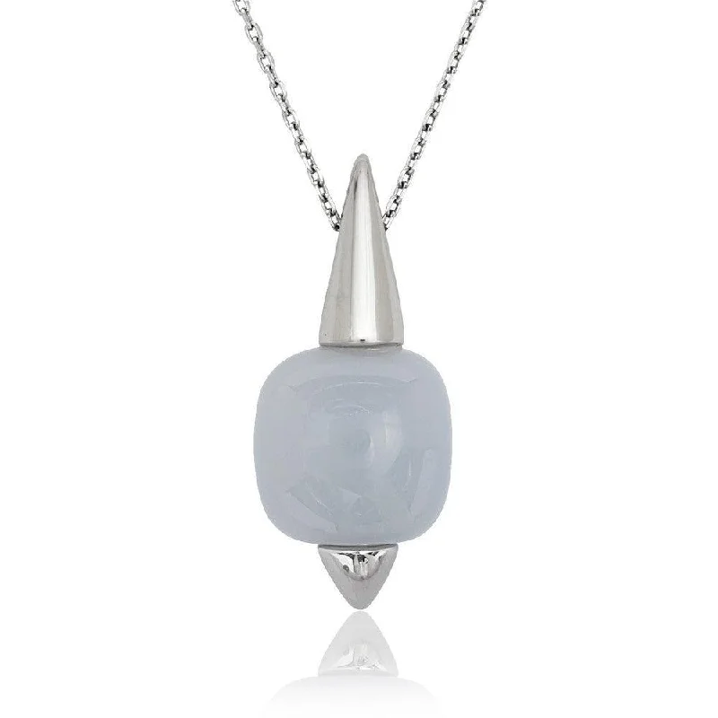 Sterling Silver Blue Chalcedony Necklace