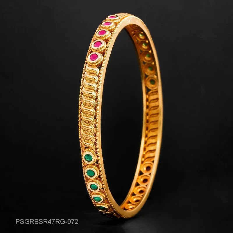 Statement Gold Bangles-STONE GHERU SRESHTA BANGLE PSGRBSR47RG-072