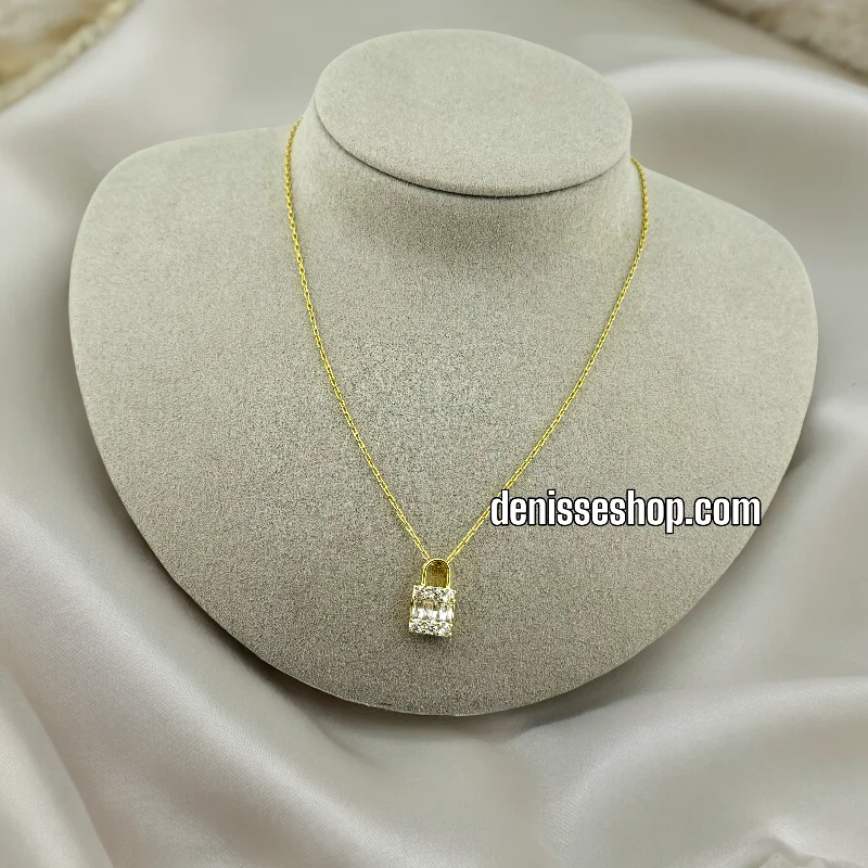 14K LOCK NECKLACE 18'' C35