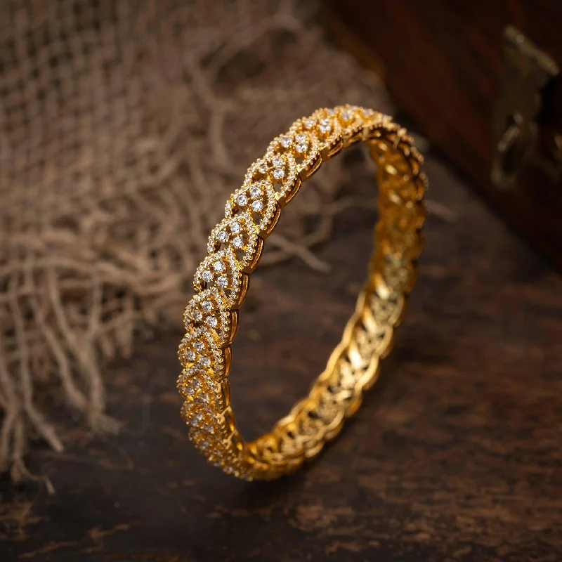 Wide Gold Bangles-Stone Bangle PMSB17W-006