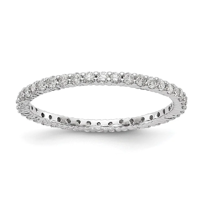 Personalized Diamond Wedding Rings-1.5mm 14K White Gold 1/2 Ctw Lab-Created Diamond Eternity Band