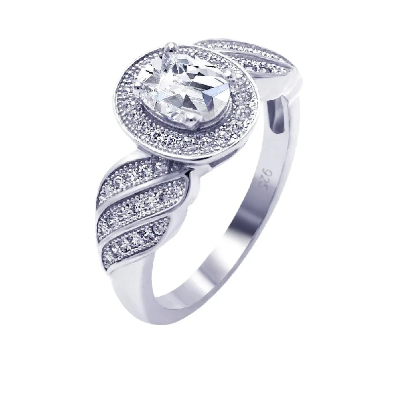 Silver and Gold Rings-Silver 925 Rhodium Plated Micro Pave CZ Winged Ring - ACR00043