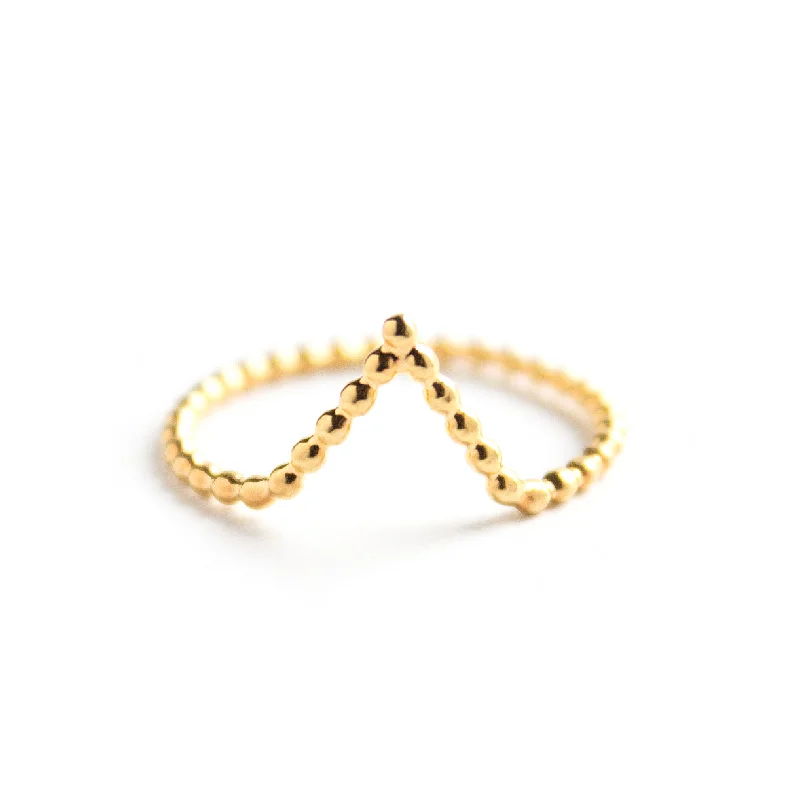 Fashionable Statement Rings-Peak Gold Vermeil Ring