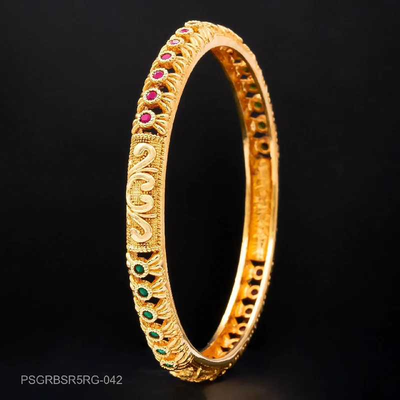 Vintage Gold Bangles-STONE GHERU SRESHTA BANGLE PSGRBSR5RG-042