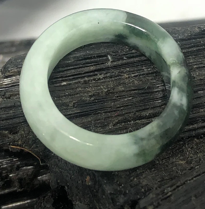 Classic Gold Rings-Solid Nephrite Jade Ring