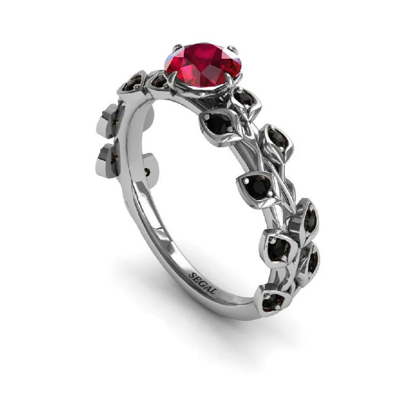 Men’s Statement Rings-Leaves All Around Ruby Ring- Sydney no. 57