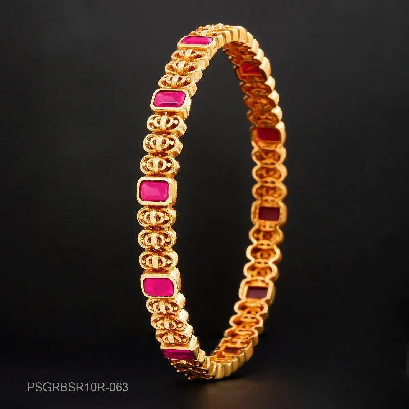 Gemstone Bangle Bracelets-STONE GHERU SRESHTA BANGLE PSGRBSR10R-063