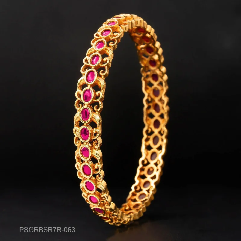 Stylish Bangles for Bridesmaids-STONE GHERU SRESHTA BANGLE PSGRBSR7R-063