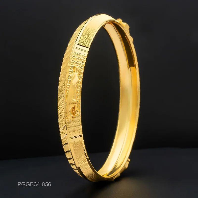 Beautiful Silver Wedding Bangles-Golden Gents Bangle PGGB34-056