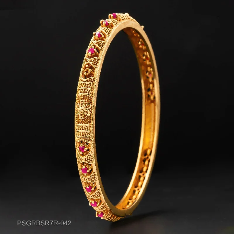 Bold Bangle Bracelets-STONE GHERU SRESHTA BANGLE PSGRBSR7R-042