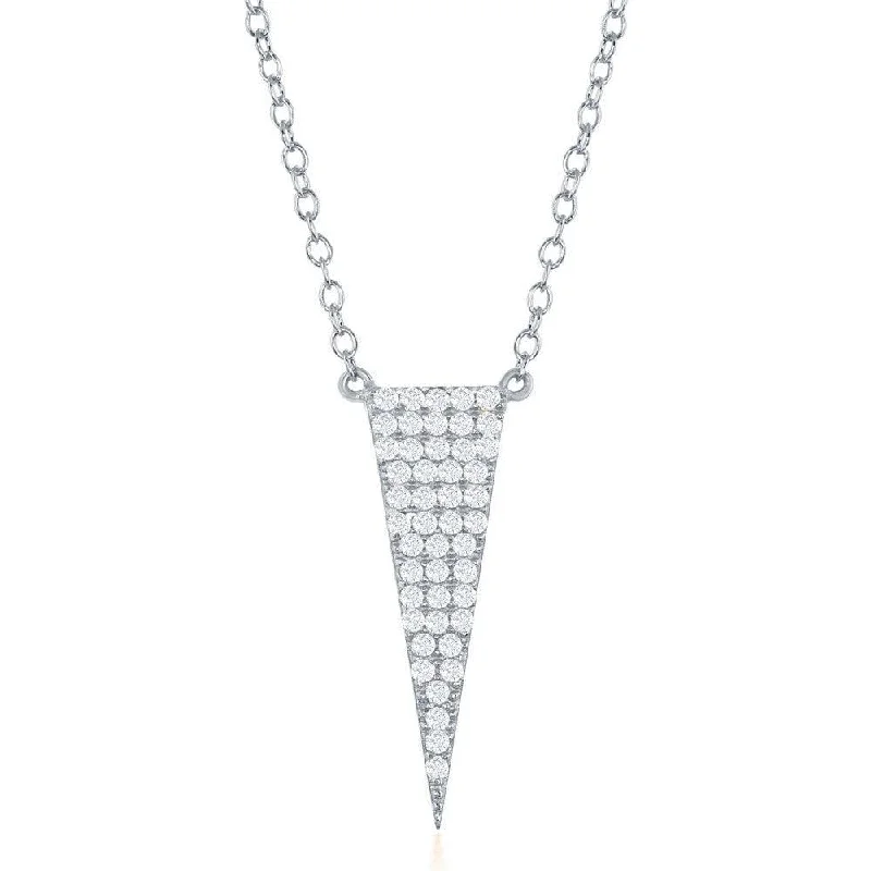 Sterling Silver Triangle CZ Necklace