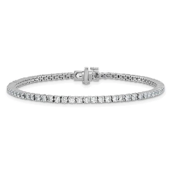 Fashionable Silver Tennis Bracelets-14K 2.75ct White Gold Laboratory Grown Tennis Bracelet