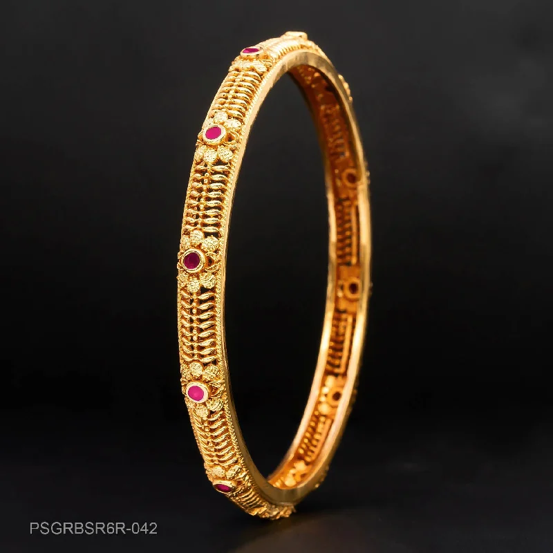 High-End Silver Bangles-STONE GHERU SRESHTA BANGLE PSGRBSR6R-042