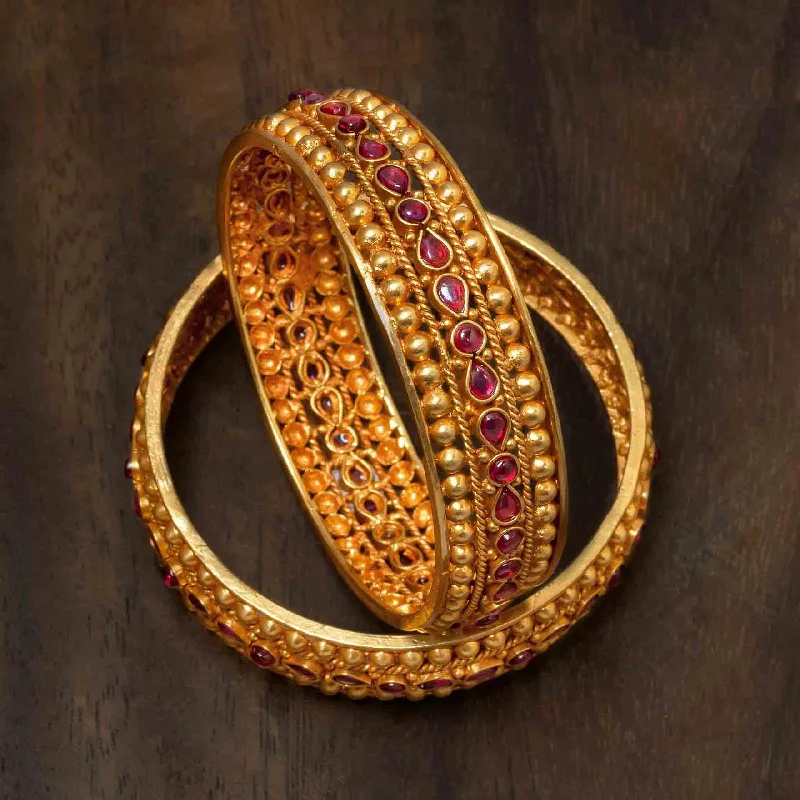 Stackable Gold Bangles-Sreshta Bangle PSGRBSR14R-006