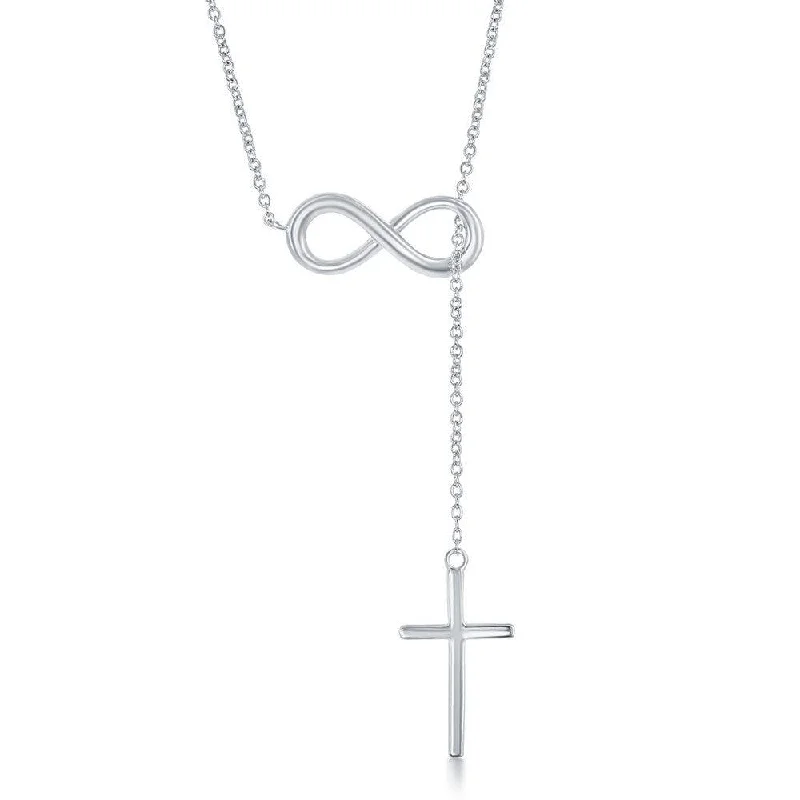 Sterling Silver Infinity and Cross Necklace