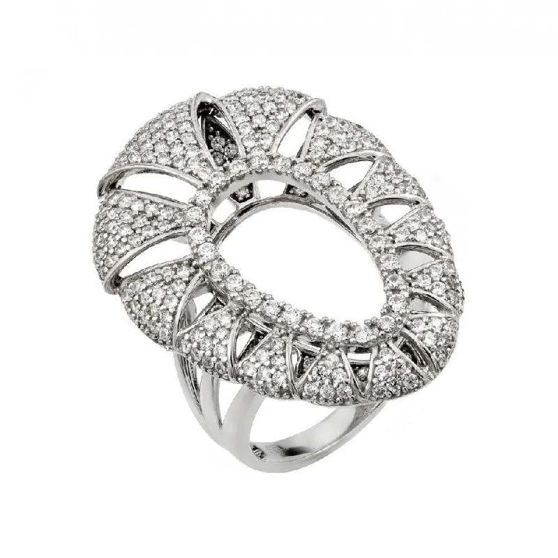 Stunning Wedding Bands-Silver 925 Rhodium Plated Micro Pave CZ Ring - GMR00023