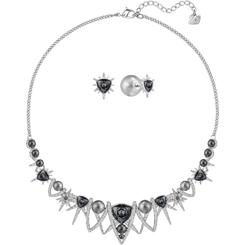 Swarovski Women's Necklace Set - Fantastic Gray & Clear Crystal | 5259472