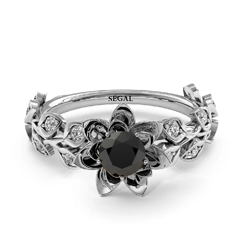 Men’s Engagement Rings-Lotus Flower And Leaves - Anna no. 30