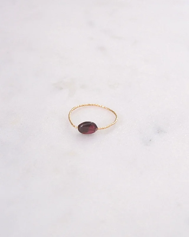 Luxury Bridal Rings-Garnet Daily Serenity Ring