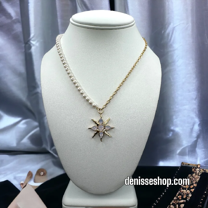 14K SUN PEARL NECKLACE SET C10