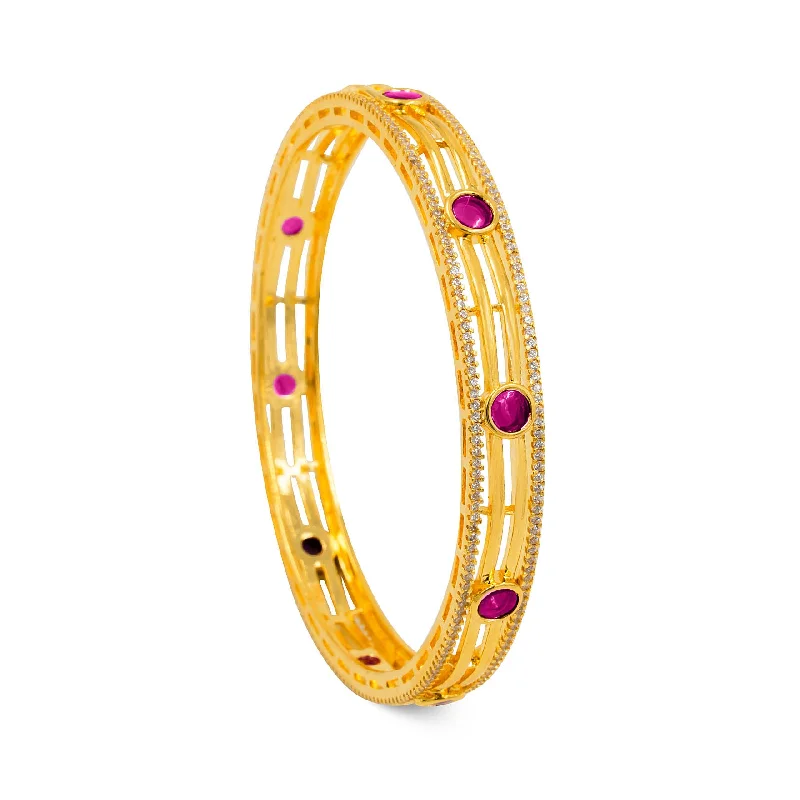 Silver and Gold Bangle Sets-Premium Stone Bangle PMSB38WR-006