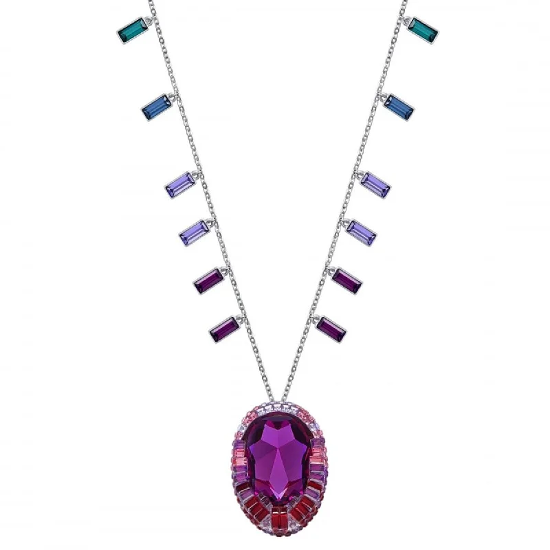 Swarovski Women's Necklace - Eminence Rhodium-Plated Long Pendant Crystal | 5197510