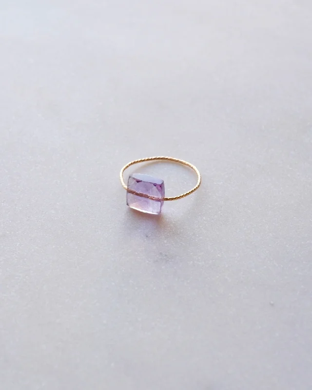 Modern Gemstone Rings-Ametrine Daily serenity square ring