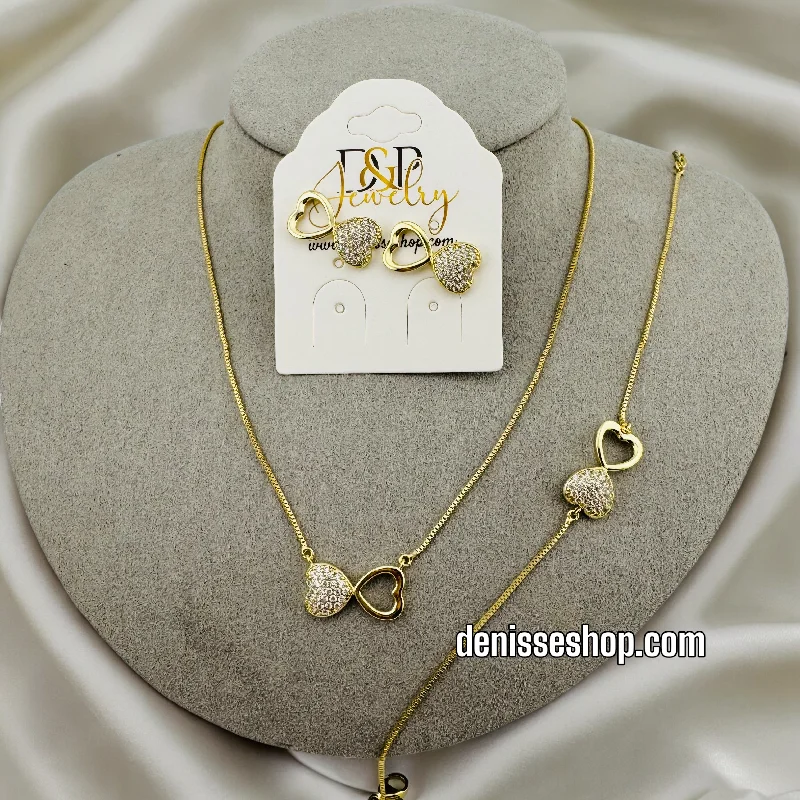 14K INFINITY NECKLACE SET 18'' C26