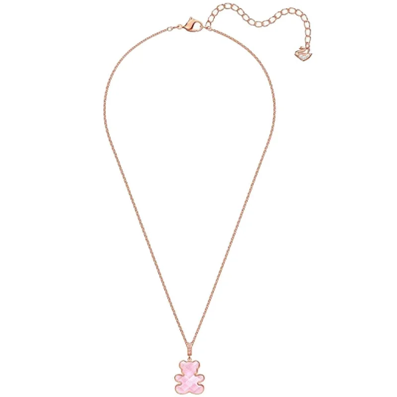 Swarovski Women's Pendant Necklace - Pink Teddy Rose Gold Plating | 5409512