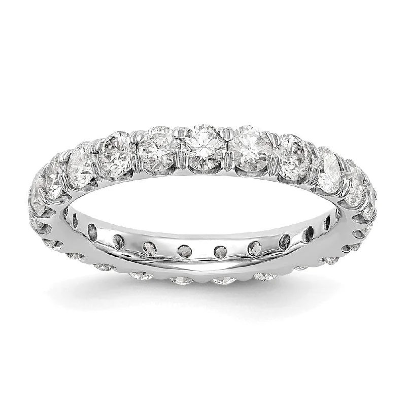 Personalized Wedding Rings-3.25mm Platinum U Shared Prong 2.75 to 3.0 Ctw Diamond Eternity Band